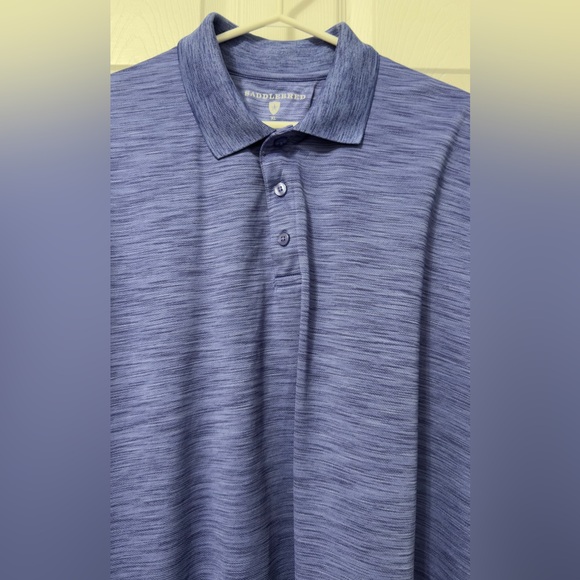 Saddlebred Men's Heathered Blue Polo Shirt - Picture 4 of 5